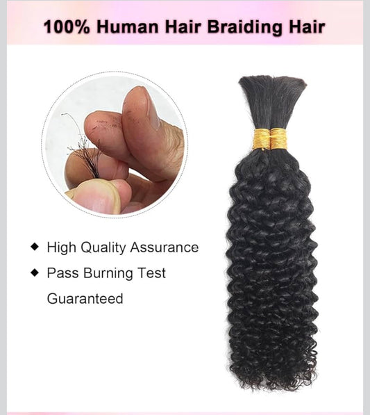 18 inchBoho curly 100 Percent Human Braiding Hair For Boho Braids Curly Human Hair