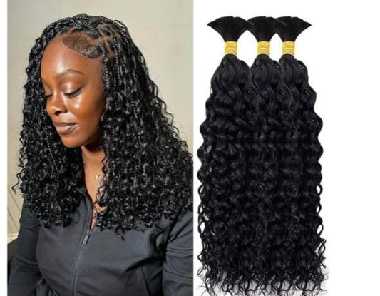 18 inchBoho curly 100 Percent Human Braiding Hair For Boho Braids Curly Human Hair