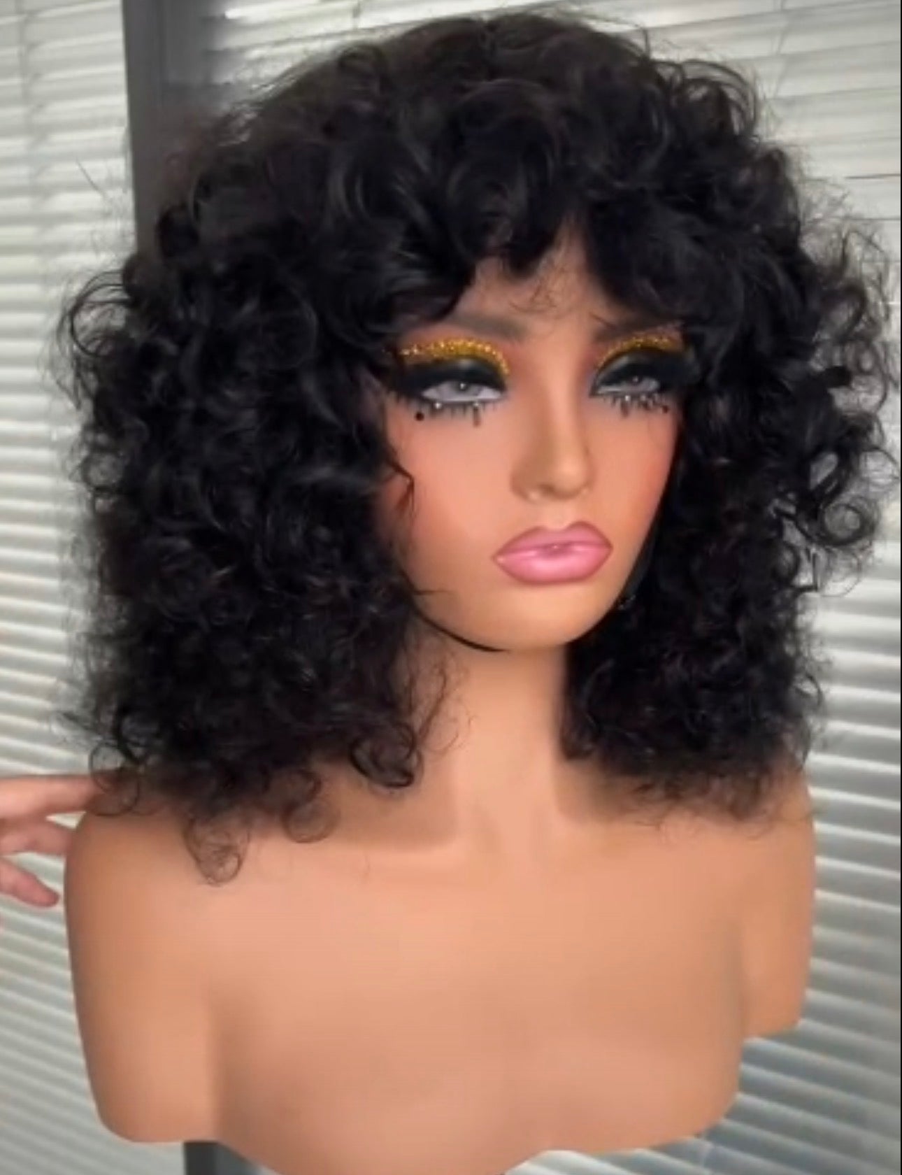 SDD Bouncy Bangs Wig – 10 Inch Human Hair