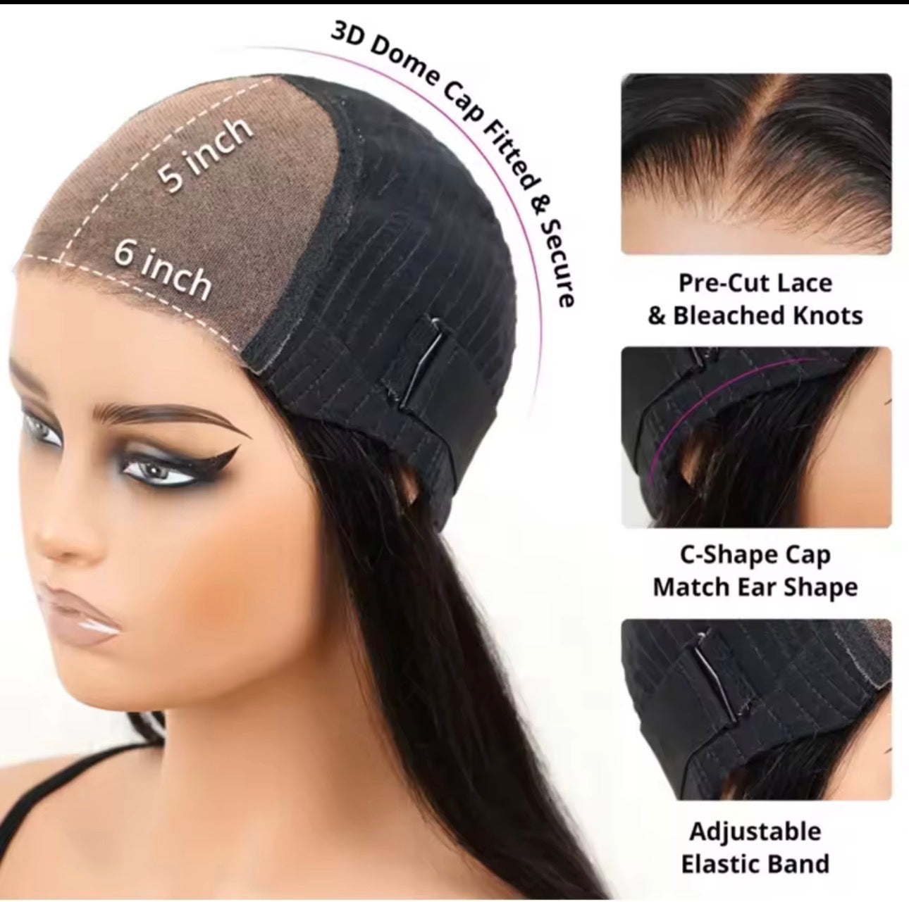 100% Glueless Wigs Human Hair Wigs Ready To Wear Bleached Knots 6x5 Pre Cut HD Transparent Glueless Lace Wigs Kinky Curly