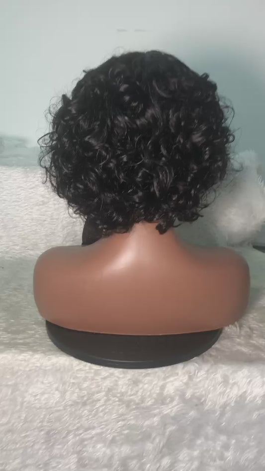 SDD Bouncy Bangs Wig – 10 Inch Human Hair